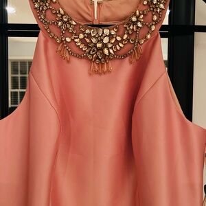 Adrianna Papell Pink Gold Embellished Cocktail Dress